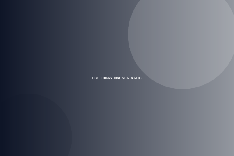 Five things that slow a website down